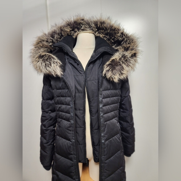 BCBGeneration Warm Puffer Women's Coat with Faux Fur-Trimmed Hood, Size S - Picture 8 of 14